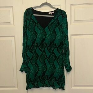 lavender brown snake shift dress